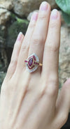 JR0221P - Ruby & Diamond Ring Set in 18 Karat Gold Settings