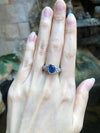 SJ6085 - Blue Sapphire with Diamond Ring Set in 18 Karat White Gold Settings