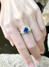 JR13322Z - Blue Sapphire & Diamond Ring Set in 18 Karat Gold Settings