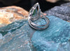 JR0381S - Green Tourmaline & Diamond Ring in 18k White Gold Setting