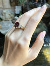 SJ1746 - GIA Certified Unheated 4 carat Ruby with Diamond Ring Set in 18 Karat Gold