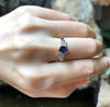 SJ6067 - Blue Sapphire with Diamond Ring Set in 18 Karat Gold Settings