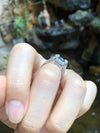 SJ1469 - Blue Sapphire with Diamond Ring Set in 18 Karat White Gold Settings