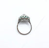 SJ1167 - Blue Sapphire with Emerald and Diamond Ring Set in 18 Karat White Gold Settings