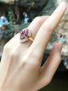 JR0221P - Ruby & Diamond Ring Set in 18 Karat Gold Settings