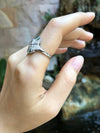SJ1913 - Diamond with Emerald Ring Set in 18 Karat White Gold Settings