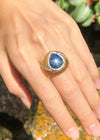 SJ2067 - Blue Star Sapphire with Diamond Ring Set in 18 Karat Gold Settings