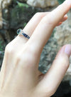 JR0230P - Blue Sapphire & Diamond Ring Set in 18 Karat White Gold Setting