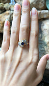 SJ1915 - Blue Sapphire with Diamond Ring Set in 18 Karat Gold Settings
