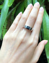 SJ1933 - Black Sapphire Ring Set in 18 Karat White Gold Settings