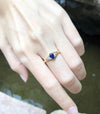 SJ1319 - Blue Sapphire with Diamond Ring Set in 18 Karat Gold Settings