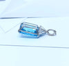 SJ2825 - Blue Topaz and Diamond Pendant Set in 18 Karat White Gold Settings