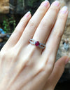 SJ6154 - Ruby with Diamond Ring Set in 18 Karat White Gold Settings