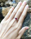 JR0374R - Ruby & Diamond Ring Set in 18 Karat White Gold Setting