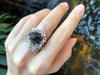 SJ1890 - Meteorite with Diamond Ring Set in 18 Karat White Gold Settings