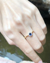 SJ1114 - Blue Sapphire with Diamond Ring Set in 18 Karat Gold Settings