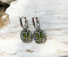 SJ1998 - Peridot with Diamond Earrings Set in 18 Karat White Gold Settings