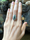 SJ2096 - Emerald with Diamond Ring Set in 18 Karat White Gold Settings