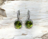 SJ1998 - Peridot with Diamond Earrings Set in 18 Karat White Gold Settings