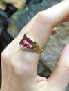 SJ1946 - Ruby with Diamond Ring Set in 18 Karat Gold Settings