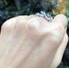 SJ1446 - Blue Sapphire with Diamond Ring Set in 18 Karat White Gold Settings