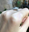 SJ1809 - Heart Shape Blue Sapphire with Diamond Ring Set in 18 Karat White Gold Settings