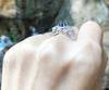 SJ1212 - Blue Sapphire with Diamond Ring Set in 18 Karat White Gold Settings