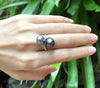 JRB4027 - Tahitian South Sea Pearl & Diamond Ring Set in 18 Karat White Gold Setting