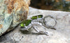 SJ1998 - Peridot with Diamond Earrings Set in 18 Karat White Gold Settings