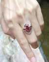 JR0221P - Ruby & Diamond Ring Set in 18 Karat Gold Settings