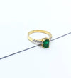 JR0616W - Emerald & Diamond Ring Set in 18 Karat Gold Setting