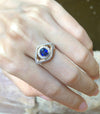 SJ1386 - Blue Sapphire with Diamond Ring Set in 18 Karat Gold Settings