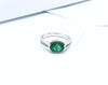 SJ1210 - Emerald with Diamond Ring Set in 18 Karat White Gold Settings
