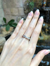 SJ2313 - White Sapphire Ring Set in 18 Karat White Gold Settings