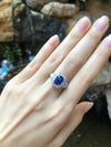 SJ6150 - GIA Certified 1.83 Cts Blue Sapphire with Diamond Ring Set in Platinum 950