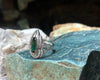 JR0381S - Green Tourmaline & Diamond Ring in 18k White Gold Setting