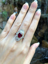SJ2086 - Ruby with Diamond Ring Set in 18 Karat Gold Settings