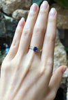SJ6067 - Blue Sapphire with Diamond Ring Set in 18 Karat Gold Settings