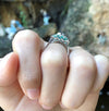 SJ1167 - Blue Sapphire with Emerald and Diamond Ring Set in 18 Karat White Gold Settings