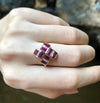 SJ1379 - Ruby with Diamond Ring Set in 18 Karat Gold Settings
