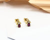 SJ1220 - Ruby with Diamond Earrings Set in 18 Karat Gold Settings