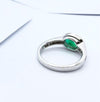 SJ1210 - Emerald with Diamond Ring Set in 18 Karat White Gold Settings