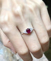 SJ1437 - Ruby with Diamond Ring Set in 18 Karat White Gold Settings