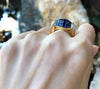 SJ1408 - Blue Sapphire with Diamond Ring Set in 18 Karat Gold Settings