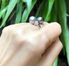 JRB4027 - Tahitian South Sea Pearl & Diamond Ring Set in 18 Karat White Gold Setting