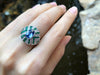 SJ6095 - Blue Sapphire with Emerald and Diamond Ring Set in 18 Karat White Gold Settings