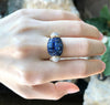 SJ1408 - Blue Sapphire with Diamond Ring Set in 18 Karat Gold Settings