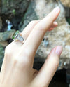 SJ1160 - Peridot with Diamond Ring Set in 18 Karat White Gold Settings