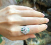 SJ1913 - Diamond with Emerald Ring Set in 18 Karat White Gold Settings