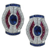 JEC5217 - Blue Sapphire, Ruby & Diamond Earrings 18 Karat White Gold